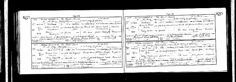 Rippington (Florence) 1905 Marriage Record